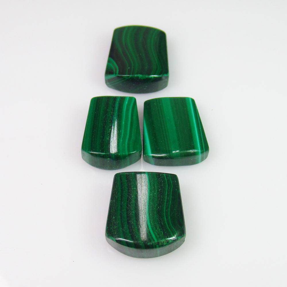 36.17 Ct Genuine Green Malachite Drilled Fancy Cut Set (1 of 2)