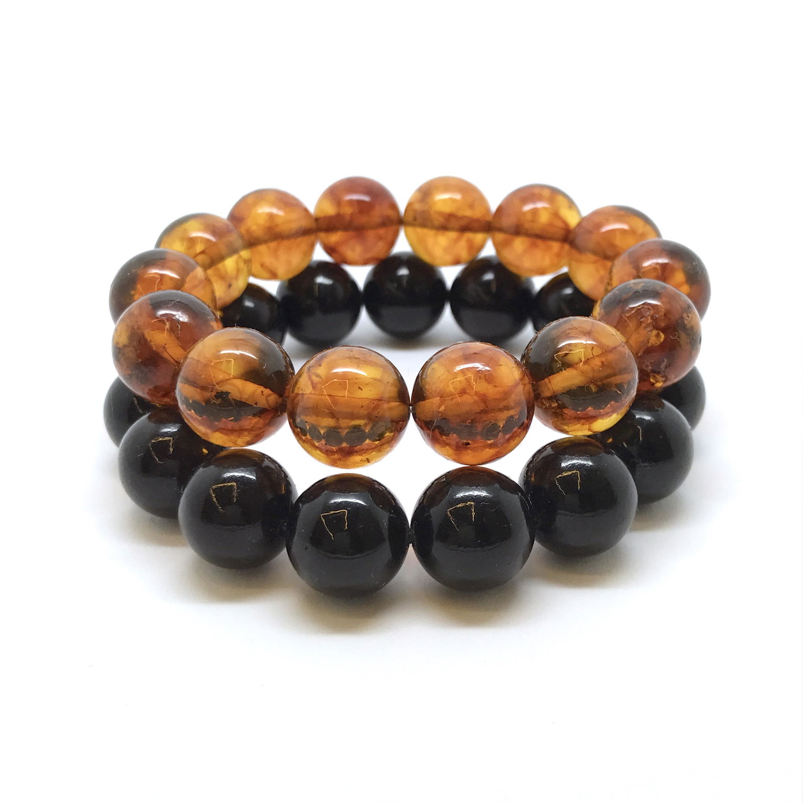 2x bracelets Baltic amber beads ø12.5mm (1 of 7)