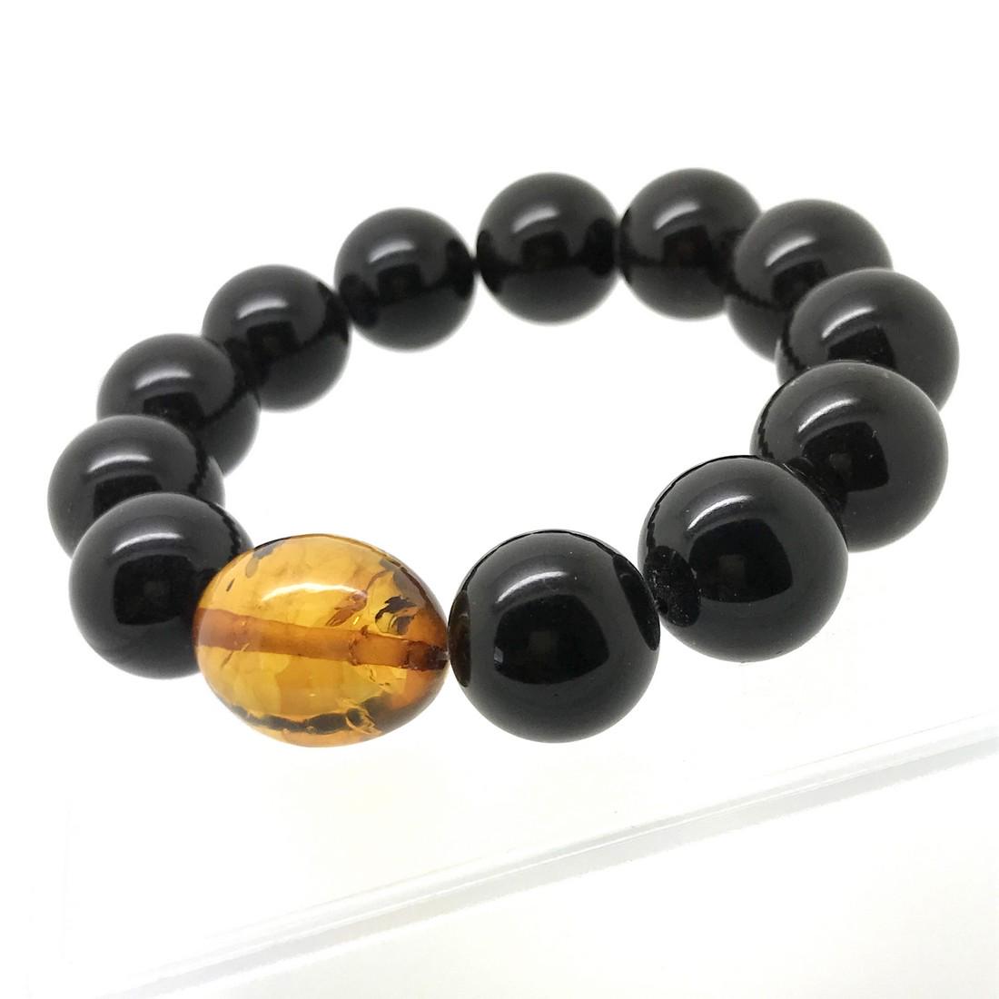 Baltic amber bracelet big beads cherry&cognac (1 of 9)