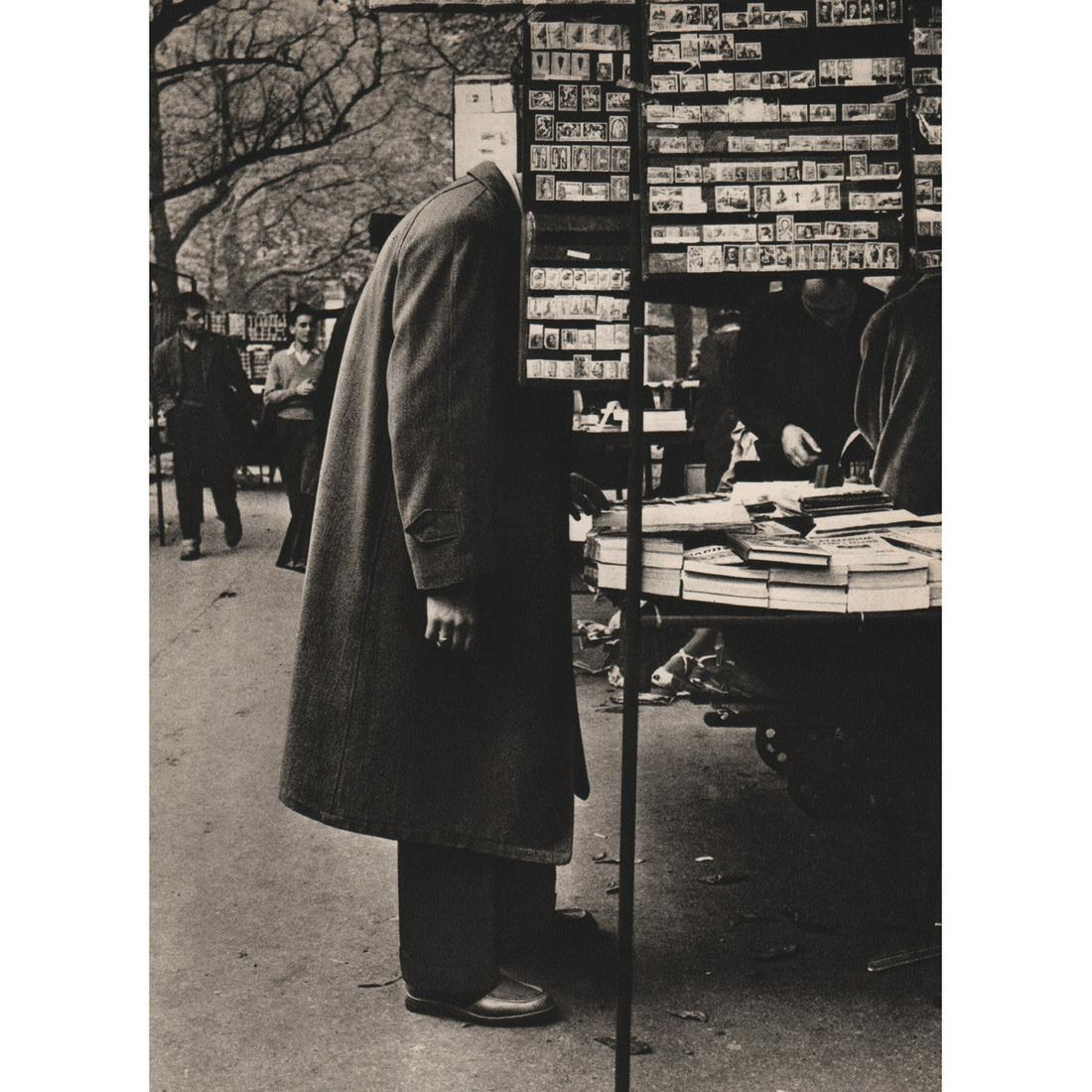 ROBERT DOISNEAU - Philatelic Exchange on Avenue Gabriel: Artist: ROBERT DOISNEAU Print Title: Philatelic Exchange on Avenue Gabriel, Paris Medium: Sheet-fed Gravure Printing Date: 1950's Printed in France Image Size approx: 7 x 9 inches Robert Doisneau (191