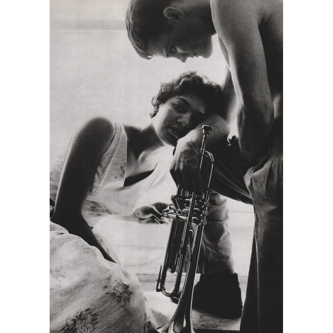 WILLIAM CLAXTON - Helima & Chet Baker, CA 1955: Artist: WILLIAM CLAXTON Print Title: Helima & Chet Baker, CA 1955 Chesney Henry Baker Jr. (1929-1988) was an American jazz trumpeter and vocalist. His well-publicized drug habit also drove his notorie