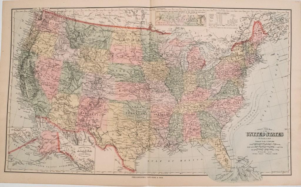1880 Gray US Map -- Gray's New Map of the United States (1 of 1)