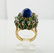 La Triomphe Lapis Natural Diamonds Enamel Ring 18K Gold - 10