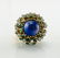 La Triomphe Lapis Natural Diamonds Enamel Ring 18K Gold - 9