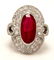 GIA 4.70CT Vintage Ruby and Diamond Cluster Dinner 18k