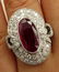GIA 4.70CT Vintage Ruby and Diamond Cluster Dinner 18k - 3