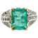 Natural Colombian Emerald Diamond Ring 18K White Gold