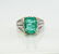 Natural Colombian Emerald Diamond Ring 18K White Gold - 2