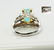 Natural Colombian Emerald Diamond Ring 18K White Gold - 4