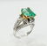 Natural Colombian Emerald Diamond Ring 18K White Gold - 5