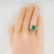 Natural Colombian Emerald Diamond Ring 18K White Gold - 6