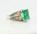 Natural Colombian Emerald Diamond Ring 18K White Gold - 7