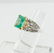 Natural Colombian Emerald Diamond Ring 18K White Gold - 9