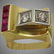 Vintage late Art Deco Cocktail Ring , set with Rubies