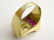 Vintage late Art Deco Cocktail Ring , set with Rubies - 6