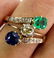 2.09ct Victorian Antique Green Emerald, Sapphire and - 2
