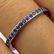 Bright Blue Round Sapphire 1/2CT Eternity Platinum RING - 2