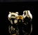 Genuine Ruby Panther Ring 14K Gold Two Animal Panthers - 3