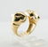 Genuine Ruby Panther Ring 14K Gold Two Animal Panthers - 4