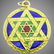 Vintage Cloisonne Enamel , 18 karat Gold Star of David