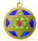 Vintage Cloisonne Enamel , 18 karat Gold Star of David - 3