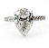 Vintage GIA 2.50ctw PEAR Shaped Diamond Pave Solitaire - 2