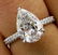 Vintage GIA 2.50ctw PEAR Shaped Diamond Pave Solitaire - 3