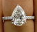 Vintage GIA 2.50ctw PEAR Shaped Diamond Pave Solitaire - 7