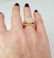 NEW 14k YELLOW GOLD 2.00ct ROUND DIAMOND FLOWER HALO - 9