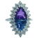 Natural Amethyst Topaz Diamond Ring 14K White Gold