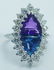 Natural Amethyst Topaz Diamond Ring 14K White Gold - 2