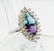 Natural Amethyst Topaz Diamond Ring 14K White Gold - 3
