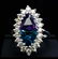 Natural Amethyst Topaz Diamond Ring 14K White Gold - 4