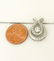 14k WHITE GOLD 1/3ct ROUND DIAMOND DOUBLE SWIRL PENDANT - 9