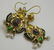 Antique 14kt gold, Enamel, Ruby & Diamond Earrings - 8