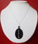 Antique French Jet & Cut Steel Pendant With Sterling