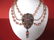 Vintage Pink Crystal Swag Necklace With Filigree