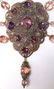 Vintage Pink Crystal Swag Necklace With Filigree - 2