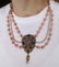 Vintage Pink Crystal Swag Necklace With Filigree - 6