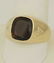 MENS 14k YELLOW GOLD 5.00ct RECTANGLE SMOKY TOPAZ ROUND - 3