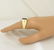 MENS 14k YELLOW GOLD 5.00ct RECTANGLE SMOKY TOPAZ ROUND - 6