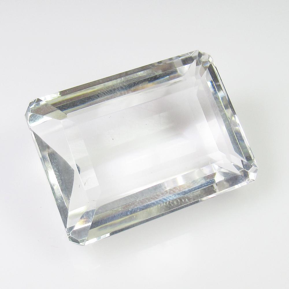 50.78 Ctw Natural White Rock Crystal Emerald Cut (1 of 2)