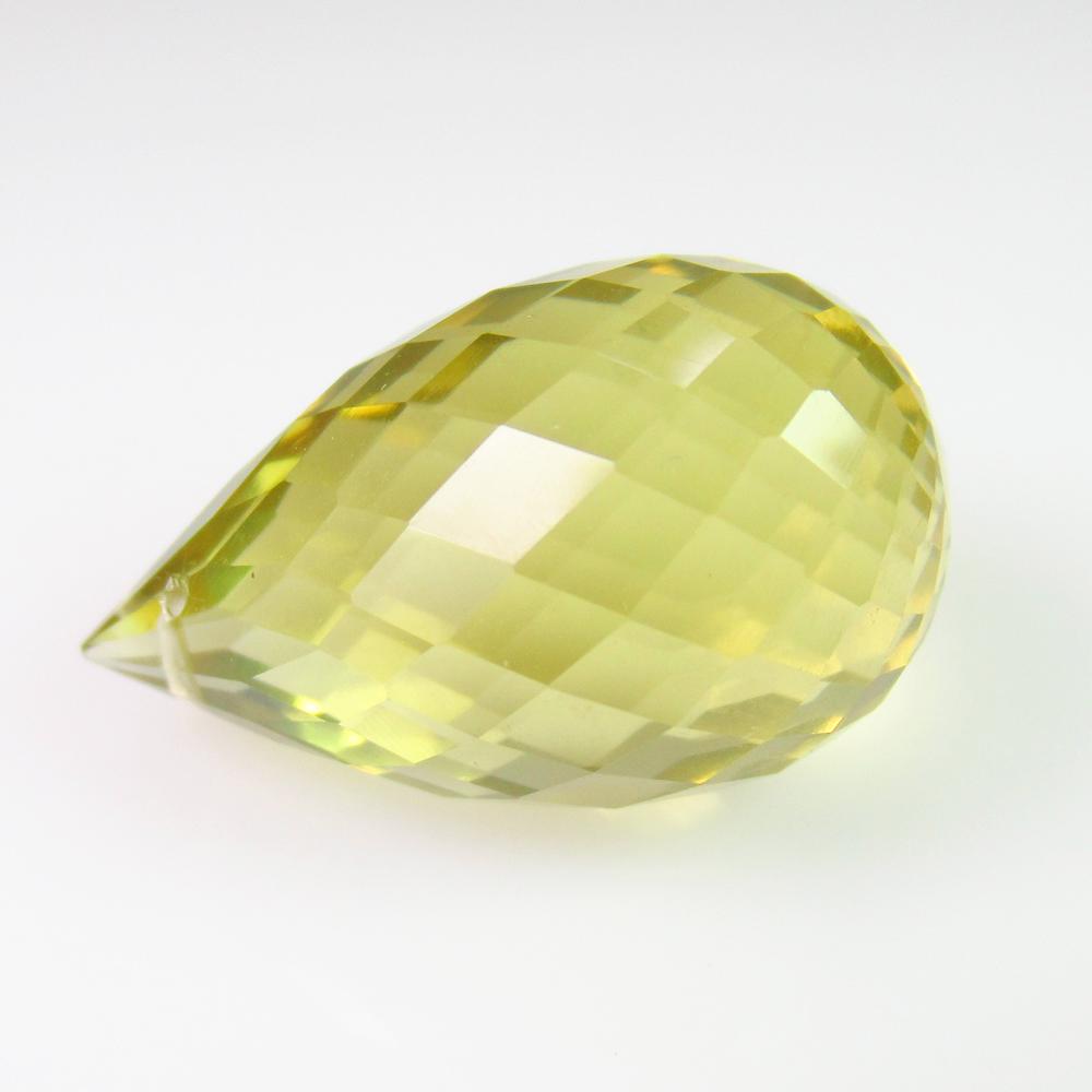 18.74 Ctw Natural Lemon Quartz Pear Briolette Drop Cut (1 of 2)