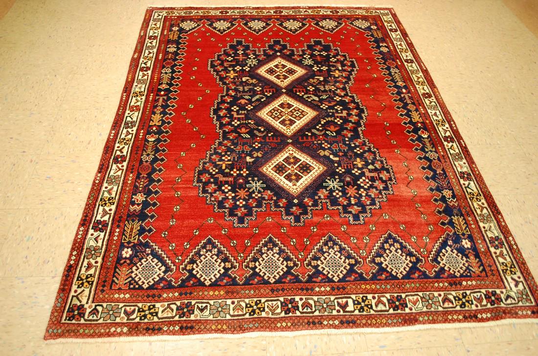 c1930s ANTIQUE GREAT SUBJECT PRSIAN SH IRAZ QASHKAI RUG (1 of 11)