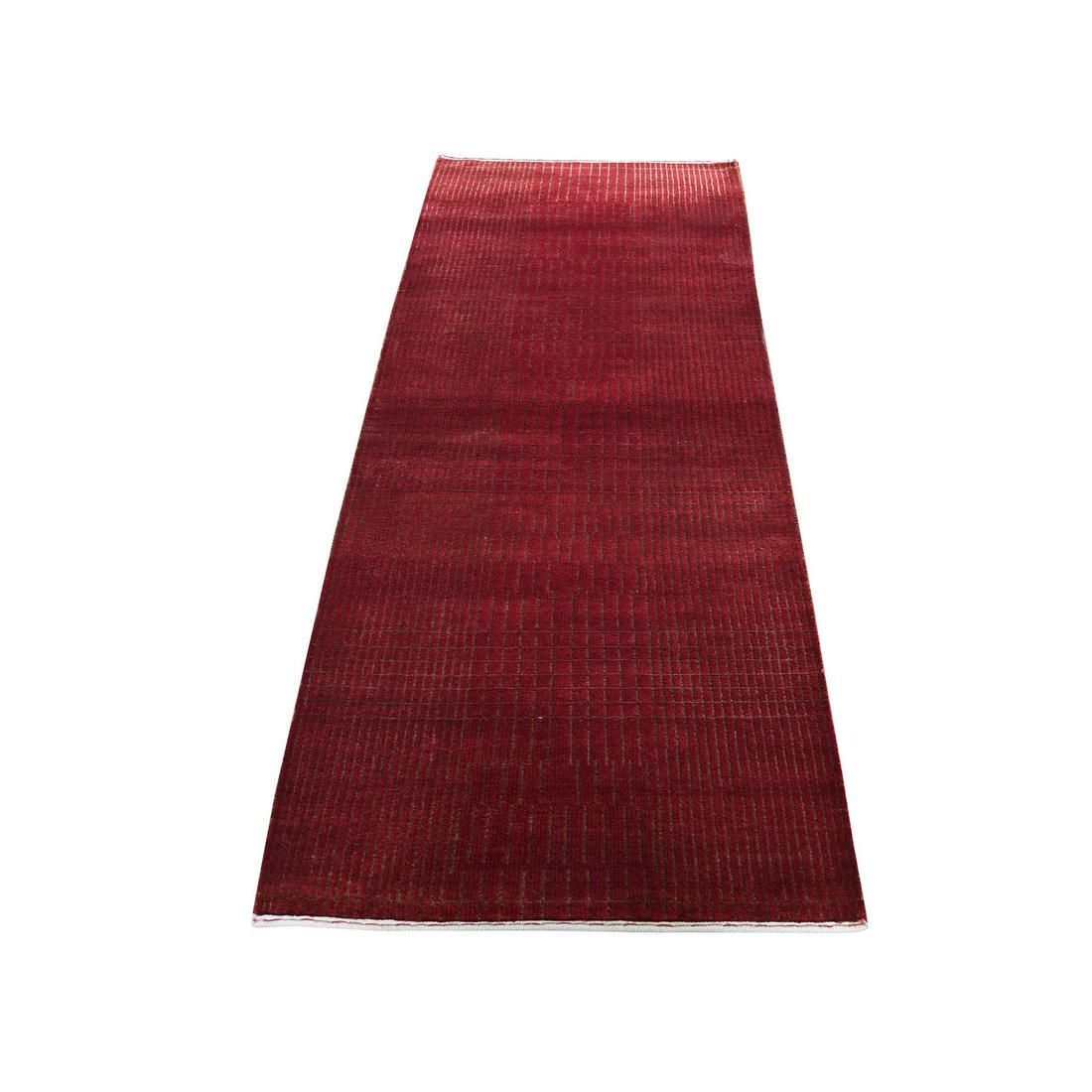 Hand-Knotted Wool and Silk Tone-on-Tone Red Nepali (1 of 7)