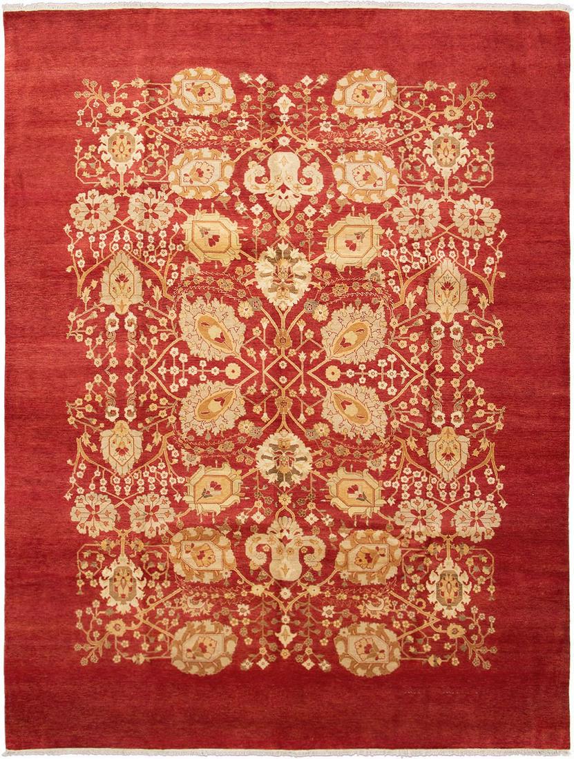 Hand-knotted Peshawar Finest Red Wool Rug 9'1" x 12'1" (1 of 5)
