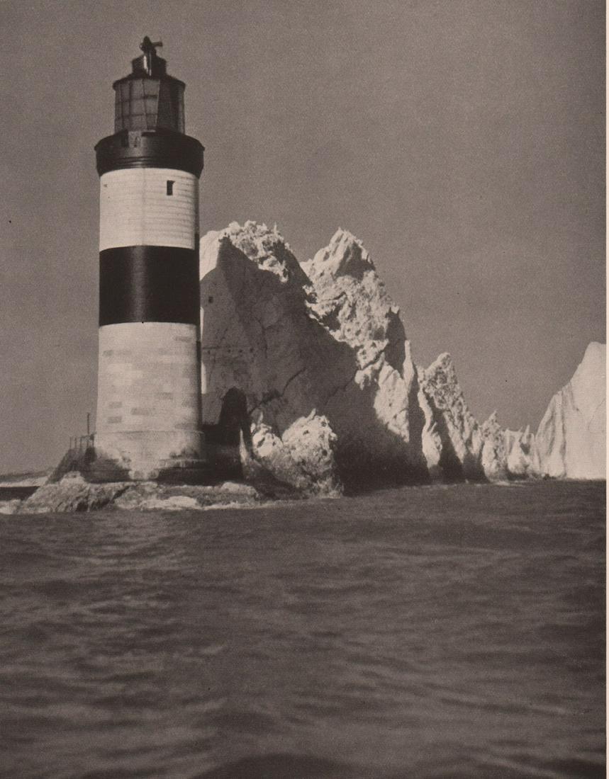 MARIO BUCOVICH - The Needles Lighthouse, Isle of Wight: Artist: MARIO BUCOVICH The Needles Lighthouse, Isle of Wight Medium: Photoengraving Printed in the UK in 1930’s Image Size: approx. 6 x 8 Mario Bucovich (1884 – 1994), was born at Pula in the Istr