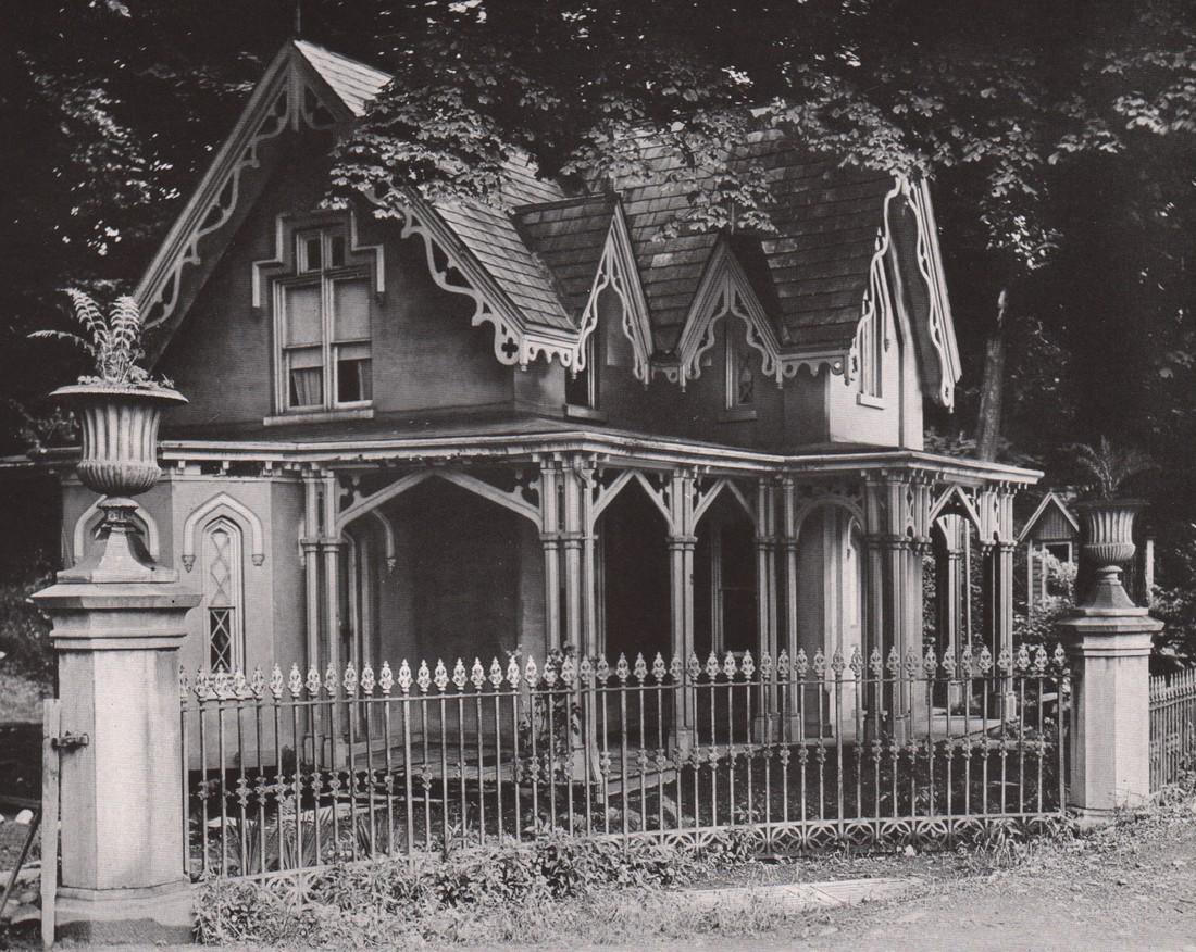 WALKER EVANS - Gothic Gate Cottage, Poughkeepsie: Artist: WALKER EVANS Print Title: Gothic Gate Cottage, Poughkeepsie NY,1931 Printing Date: 1930’s Medium: Photoengraving Printed in: the USA Image Size: 5.5 x 7” Walker Evans(1903–1975) was one