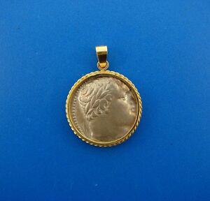 COOL 14k Yellow Gold & Roman Coin Pendant (1 of 2)