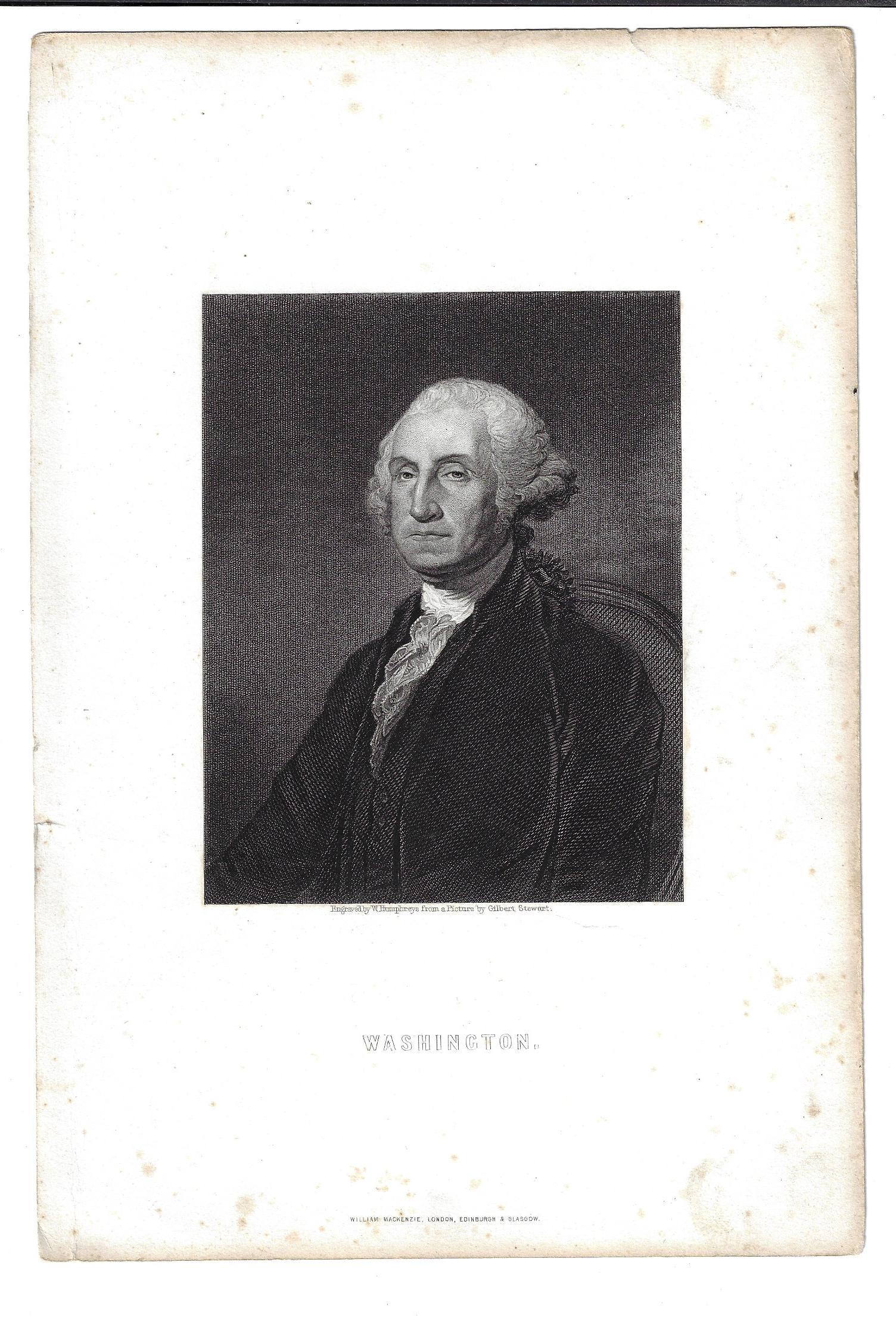 1850 Engraving of George Washington Gilbert Stewart (1 of 1)